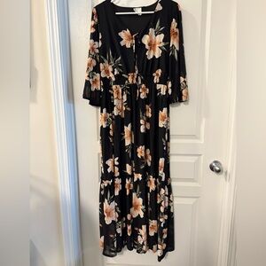 Floral Black Maxi Dress